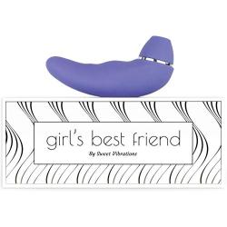 Girls Best Friend, 2-in-1 Vibrator and Realistic Oral Sex Simulator Clit Sucker with 20 Settings for Women and Couples, Powerful G-Spot Massager, Waterproof, Rechargeable, by Sweet Vibrations