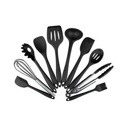 CWXDIAN Silicone Kitchenware Set of 10 Nonstick Cookware Silicone Kitchenware Set Green Cooking Tools, set of 10
