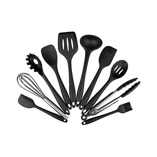 CWXDIAN Silicone Kitchenware Set of 10 Nonstick Cookware Silicone Kitchenware Set Green Cooking Tools, set of 10