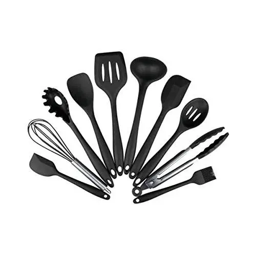 CWXDIAN Silicone Kitchenware Set of 10 Nonstick Cookware Silicone Kitchenware Set Green Cooking Tools, set of 10