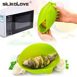 Cells world SILIKOLOVE Silicone Microwave Steamer Kitchenware Accessories Portable Food Vegetable Fish Cooker Kitchen Oven Gadget Tool