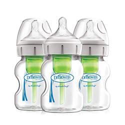 Dr. Browns Options+ Wide-Neck Glass Baby Bottles, 5 Ounce, 3 Count