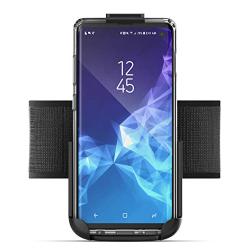 Encased Galaxy S10e Armband for Running, Gym Workouts & Exercise - Fully Adjustable Arm Strap Holder with Clear Phone Case (Samsung S10e) (Sweat and Water Resistant Band)