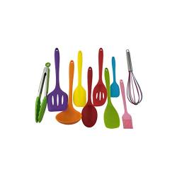 10Pcs/Set Kitchenware Heat Resistant Silicone Kitchen Utensil Set Non Stick Egg Beater Spoon Spatula Oil Brush Cooking Tool Sets,Color