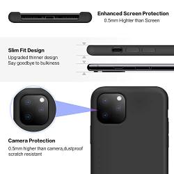 iPhone 11 Pro Silicone Case, XSHNUO Liquid Silicone Gel Rubber Ultra Thin Case with Soft Microfiber Cloth Lining Cushion for iPhone 11 Pro (2019) 5.8 inch (Black)