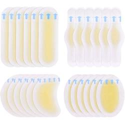 24 Pieces Blister Pads Bandages Blister Gel Guard Waterproof Blister Prevention Cushions for Fingers Toes Forefoot and Heel