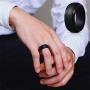 NNIOV Black Silicone Rings, Wedding Bands for Men, Geometric Metallic Wide Rubber Ring, Simple Comfortable Skin Safe - Lifetime Quality Promise