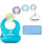 PandaEar Set of 2 Cute Silicone Baby Bibs for Babies & Toddlers (10-72 Months) Waterproof, Soft, Unisex, Non Messy - Turquoise/Lime Green