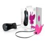 10 Vibrating Functions Butterfly Jumbo Bullet - Wired Joystick Controller Vibrator - Platinum Silicone - Sex Toy for Women - Sex Toy for Couples (Fuchsia)