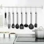 ARB Market 8×Kitchen Set Nonstick Utensils Set Best Cooking Tools Stainless Steel Silicone Safe For Pots & Pans, Serving Tongs, Spoon, Spatula Tools, Pasta Server, Ladle, Strainer, Whisk (Black)