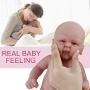 Vollence 14 inch Realistic Reborn Baby Doll,PVC Free,Solid Platinum Liquid Full Body Silicone Real Baby Dolls,Lifelike Soft Handmade Silicone Baby Doll with Clothes -Boy
