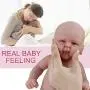 Vollence 14 inch Realistic Reborn Baby Doll,PVC Free,Solid Platinum Liquid Full Body Silicone Real Baby Dolls,Lifelike Soft Handmade Silicone Baby Doll with Clothes -Boy