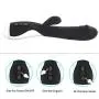 Auonk Function Vibrant Silicone Waterproof Toys for Women (Black-008)