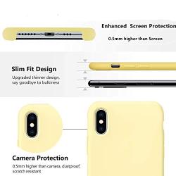 iPhone X Silicone Case, XSHNUO Liquid Silicone Gel Rubber Ultra Thin Case with Soft Microfiber Cloth Lining Cushion for Apple iPhone X (2017) 5.8 inch (Mellow Yellow)