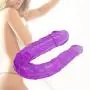 PRETYZOOM Silicone Double Headed Ended Dildo Dong G Spot Dildo Toy for Women (Purple)