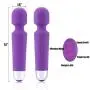Upgraded Powerful Massager with 20 Magic Vibration Modes, Whisper Quiet, Waterproof, Handheld, Cordless for Neck Shoulder Back Body Massage, Sports Recovery & Muscle Aches - Purple Mini (Purple.)