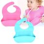 DARYOU Waterproof Silicone Baby Bibs for Babies & Toddlers (3 PCs), Wipes Clean Easily, Soft, Unisex, Adorable, Perfect Baby Shower Gift