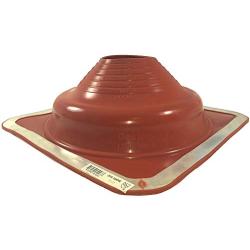 Dektite Premium #6 Red Silicone Metal Roof Pipe Flashing, High Temp, Square Base, Pipe OD 5" to 9"