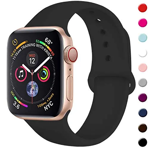 TIMTU Sport Band Compatible with Apple Watch Band 40mm 38mm 42mm 44mm, Soft Silicone Strap Replacement for Apple Watch Series 5 4 3 2 1 for Women/Men