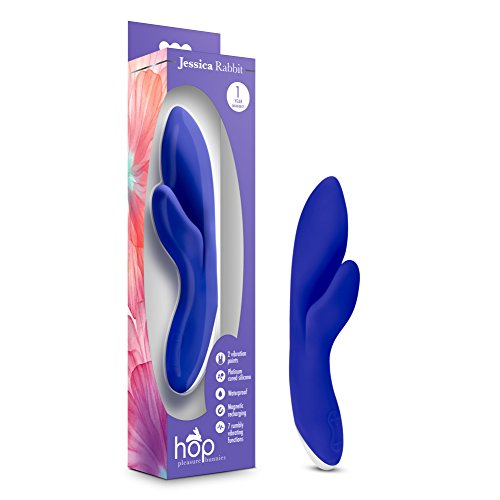 Hop - Jessica Rabbit - 7 Vibrating Functions Strong Rumbly Platinum Silicone Vibrator - Powerful G Spot and Clitoral Stimulator - Waterproof - Sex Toy of Women - Sex Toy for Couples (Purple)