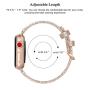 SWEES Leather Band Compatible for Apple Watch 38mm 40mm, Genuine Leather Shiny Bling Strap Compatible iWatch Series 5 Series 4 Series 3 Series 2 Series 1, Sports & Edition Women, Glistening Rose Gold