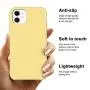 Anuck iPhone 11 Case, Anti-Slip Liquid Silicone Gel Rubber Bumper Case with Soft Microfiber Lining Cushion Slim Hard Shell Shockproof Protective Case Cover for Apple iPhone 11 6.1" 2019 - Yellow