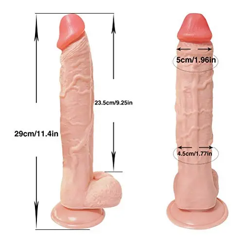Relaxation Pressure Wand, Female Realistic Lifelike for Women Silicone Adult Toys with Strong Suction Cup Flesh Color PVC+ Leather Pants (29cm/11.4in)