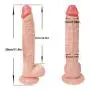 Relaxation Pressure Wand, Female Realistic Lifelike for Women Silicone Adult Toys with Strong Suction Cup Flesh Color PVC+ Leather Pants (29cm/11.4in)