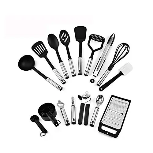 Silicone Kitchenware Set Cooking Spoon Shovel Kitchen Tools Kitchen Accessories Silver 1030cm