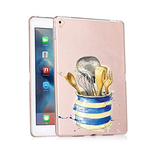 GinHo Customized Protective Cover iPad Pro 10.5 inch 2018 Kitchenware with Slim Soft Durable TPU Ultra-Clear Silicone UV Printing Case