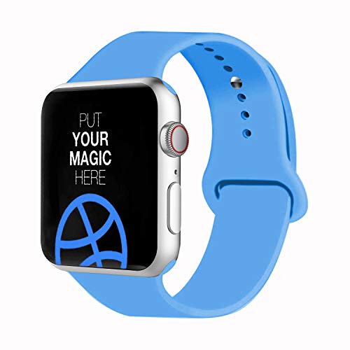 VATI Sport Band Compatible for Apple Watch Band 38mm 40mm 42mm 44mm, Soft Silicone Sport Strap Replacement Bands Compatible with 2019 Series 5 iWatch Apple Watch Series 4/3/2/1, Sport, Nike+, Edition