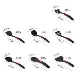 Kitchen Supplies Colander Leaking Shovel Rice Spoon Kitchenware Silicone Kitchenware Set Spatula Soup Spoon Tool Accessories (Color : 04)