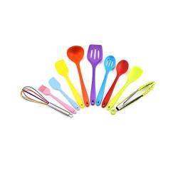 Silicone Kitchenware Set Silicone Kitchenware 10 Sets Of Silicone Scraper Shovel Spoon Oil Brush Food Clips And Other 10 Sets (Color : Color)