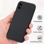 Miracase Liquid Silicone Case Compatible with iPhone Xs (2018)/ iPhone X(2017) 5.8 inch, Gel Rubber Full Body Protection Shockproof Cover Case Drop Protection Case (Black)