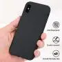 Miracase Liquid Silicone Case Compatible with iPhone Xs (2018)/ iPhone X(2017) 5.8 inch, Gel Rubber Full Body Protection Shockproof Cover Case Drop Protection Case (Black)