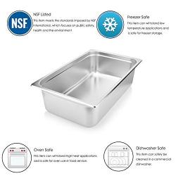 6" Deep Steam Table Pan Full Size, 21 Quart Stainless Steel Anti-Jam Standard Weight Hotel GN Food Pans - NSF (20.87&quotL x 12.8&quotW)