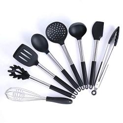 Silicone kitchenware set with food grade high temperature resistant household silicone, 8 piece set including spoon shovel kitchen tool, 8-piece set