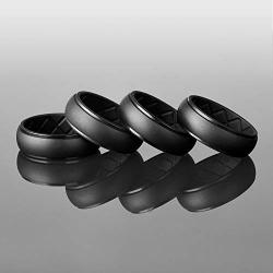 Egnaro Silicone Wedding Ring for Men, Particularly Breathable Mens Rubber Wedding Bands, Size 8 9 10 11 12 13, for Athletes Crossfit Workout