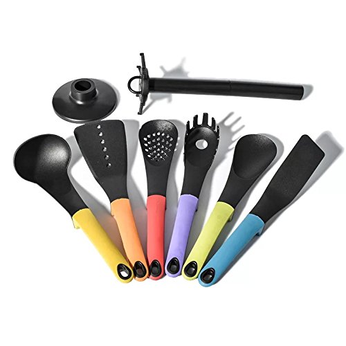 IDEYAL 7 Piece Set Kitchen Cooking Utensils Made With Silicon And Hygienic Coating, Heat Resistant Kitchenware ? Perfect For All Types Of Cooking (7PCS)