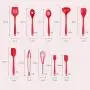 Gwjs Silicone Kitchen Utensils, Nonstick Spatula Silicone Kitchenware Set Of 10 Kitchen Gadget Kitchen Tool-red 30.3cm(11.9inch)