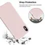 Vooii iPhone Xs Case, iPhone X Case, Soft Liquid Silicone Slim Rubber Full Body Protective iPhone Xs/X Case Cover (with Soft Microfiber Lining) Design for iPhone X iPhone Xs - Sand Pink