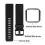 GeeRic Replacement Band and Frame Compatible for Fitbit Blaze, Soft Silicone Strap Wristband for Fitbit Blaze Smart Fitness Watch, Sports Men Women Black Band&Balck Frame Large