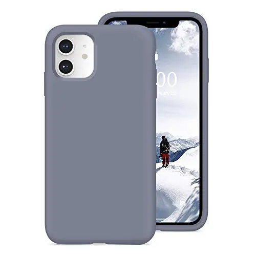 PCGAGA iPhone 11 Silicone Case, Soft Touch Silicone Case for iPhone 11, Full Covered Silicone Case, Slim Protective Phone Cases Compatible with iPhone 11 6.1" (Lavender Gray)