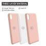 iPhone X Case Silicone, iPhone X Silicone Case, Xperg Slim Liquid Silicone Gel Rubber Shockproof Case Soft Microfiber Cloth Lining Cushion Compatible with iPhone X 5.8 inch (2017), Pink Sand