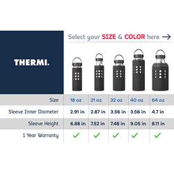 Thermi Protective Silicone Sleeve for Hydro Flask Water Bottles (18oz, 21oz, 32oz, 40oz, 64oz)