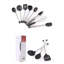 Silicone Kitchenware Stainless Steel Pipe Handle High Temperature Silicone Kitchenware Kitchen Tool 8 Piece Egg Beater Key Spoon Spoon Shovel
