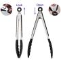 Kitchen Barbecue Tongs, Set of 2 (9 inch and 12 inch) Non-Slip, Easy Grip, BPA Free, Stainless Steel Handle, Heat Resistant, Smart Locking, Perfect Utensil for Cooking, BBQ