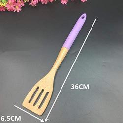 SKYyao Kitchen utensil set Silicone Beech wood kitchenware set cooking spoon shovel silicone kitchen supplies Wood