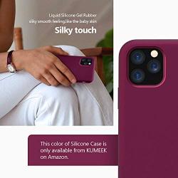 KUMEEK iPhone 11 Pro Case, Soft Silicone Gel Rubber Bumper Case Anti-Scratch Microfiber Lining Hard Shell Shockproof Full-Body Protective Case Cover for Apple iPhone 11 Pro-WineRed