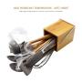 Pawaca Kitchen Utensils Set with Holder 9 Piece Silicone Bamboo Handle Kitchenware Nonstick Utensil Set Cooking Tool
